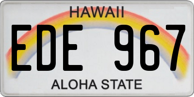 HI license plate EDE967