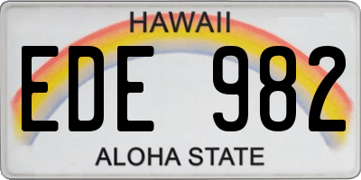 HI license plate EDE982