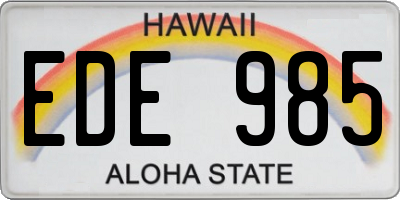 HI license plate EDE985