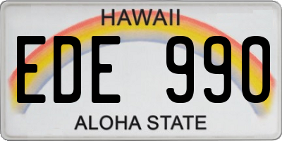 HI license plate EDE990