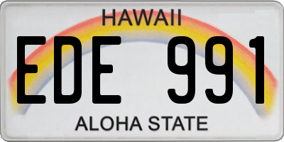 HI license plate EDE991