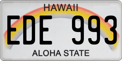 HI license plate EDE993