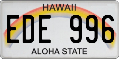 HI license plate EDE996