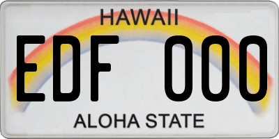 HI license plate EDF000