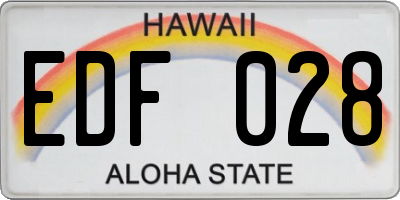 HI license plate EDF028