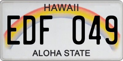 HI license plate EDF049