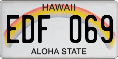 HI license plate EDF069