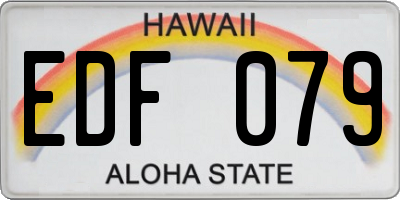 HI license plate EDF079