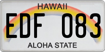 HI license plate EDF083