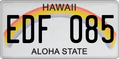 HI license plate EDF085