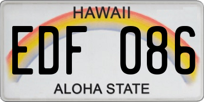 HI license plate EDF086