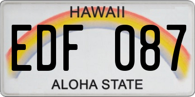 HI license plate EDF087