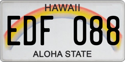 HI license plate EDF088