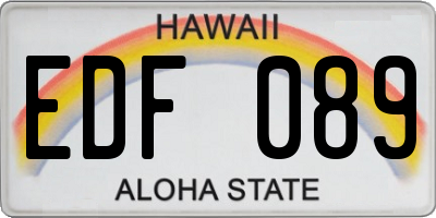 HI license plate EDF089