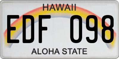 HI license plate EDF098
