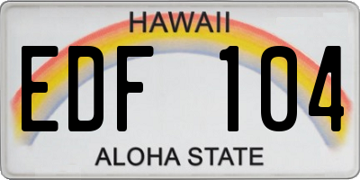 HI license plate EDF104