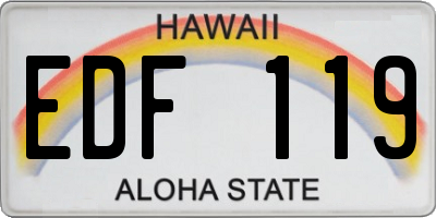 HI license plate EDF119
