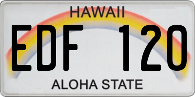 HI license plate EDF120