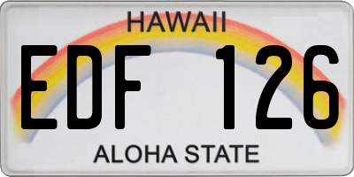 HI license plate EDF126