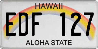 HI license plate EDF127