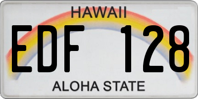 HI license plate EDF128