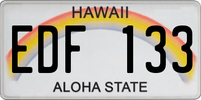 HI license plate EDF133