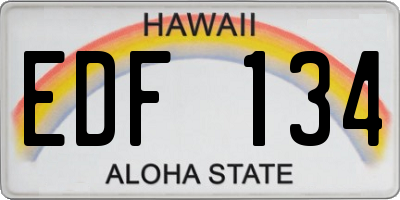 HI license plate EDF134