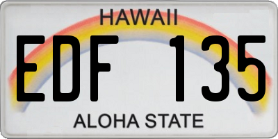 HI license plate EDF135