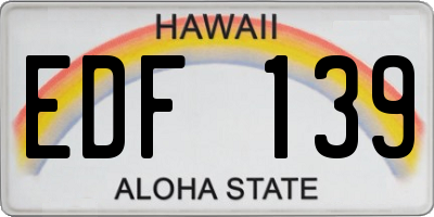 HI license plate EDF139