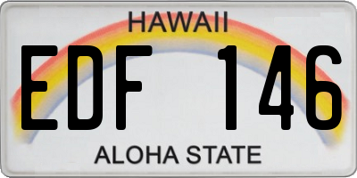 HI license plate EDF146