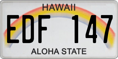 HI license plate EDF147