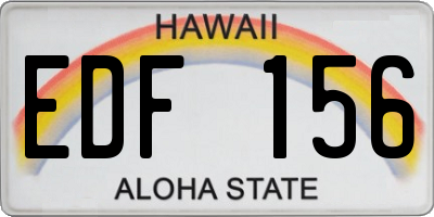 HI license plate EDF156