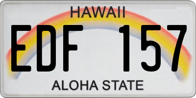 HI license plate EDF157