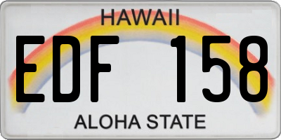 HI license plate EDF158