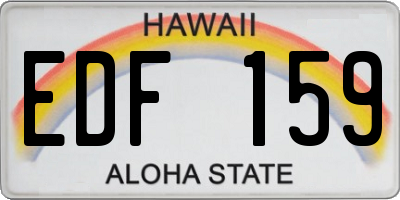 HI license plate EDF159