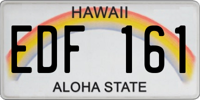 HI license plate EDF161