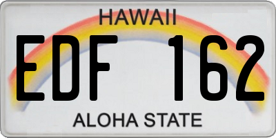 HI license plate EDF162