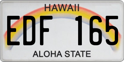 HI license plate EDF165