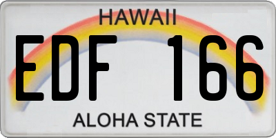 HI license plate EDF166