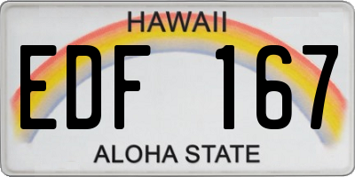 HI license plate EDF167