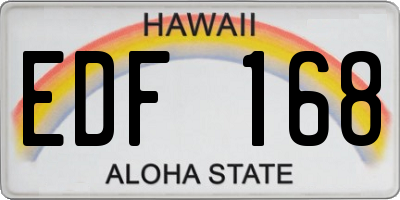 HI license plate EDF168