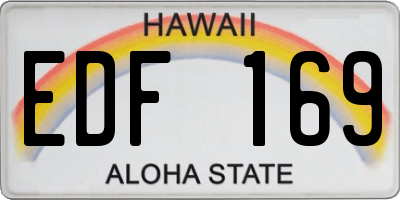 HI license plate EDF169