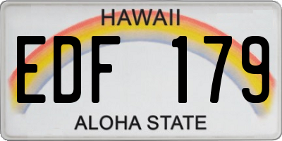 HI license plate EDF179
