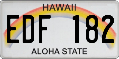 HI license plate EDF182