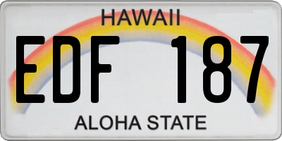 HI license plate EDF187