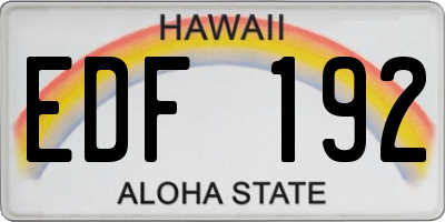 HI license plate EDF192