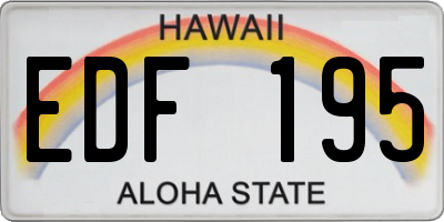 HI license plate EDF195