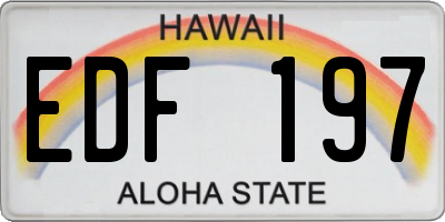 HI license plate EDF197