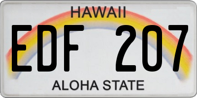 HI license plate EDF207