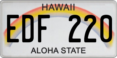 HI license plate EDF220